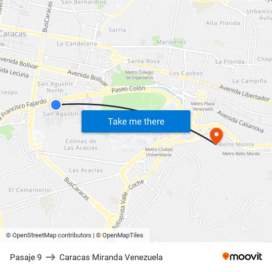 Pasaje 9 to Caracas Miranda Venezuela map