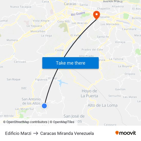 Edificio Marzi to Caracas Miranda Venezuela map