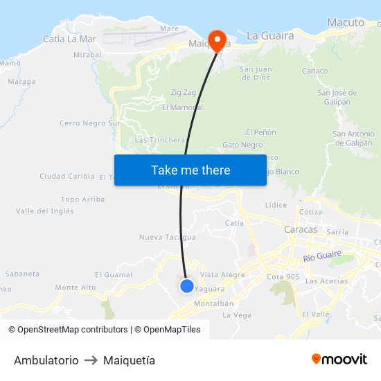 Ambulatorio to Maiquetía map
