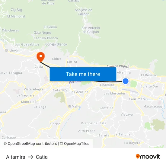Altamira to Catia map