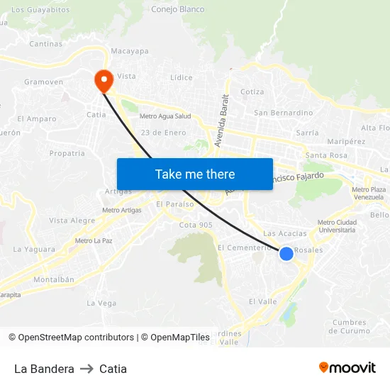La Bandera to Catia map