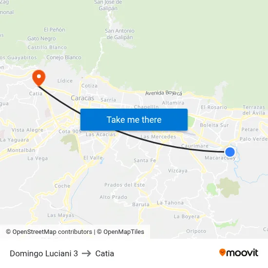 Domingo Luciani 3 to Catia map