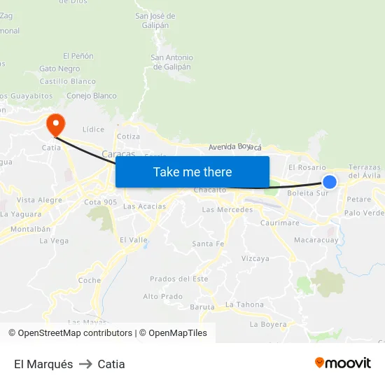 El Marqués to Catia map