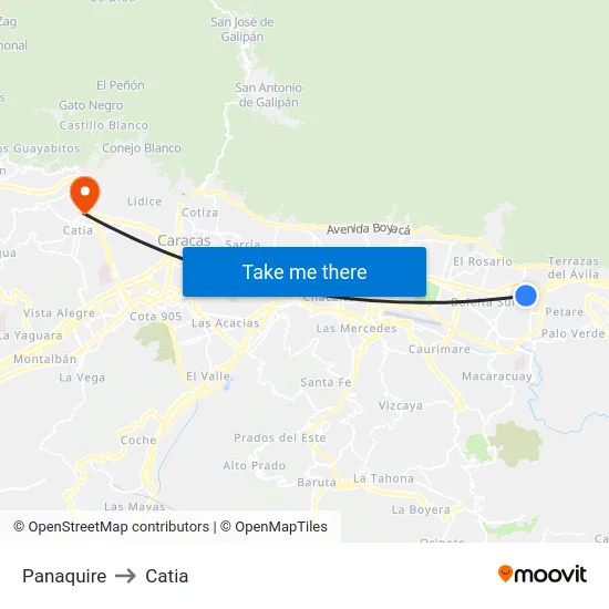 Panaquire to Catia map