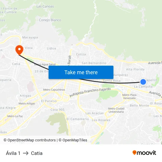 Ávila 1 to Catia map