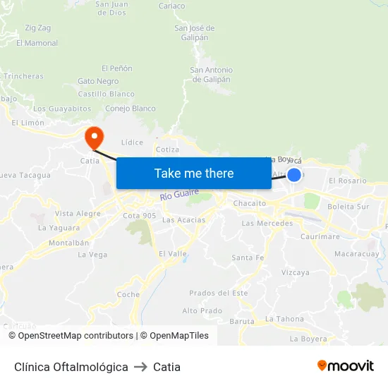 Clínica Oftalmológica to Catia map