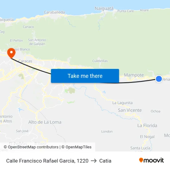 Calle Francisco Rafael Garcia, 1220 to Catia map