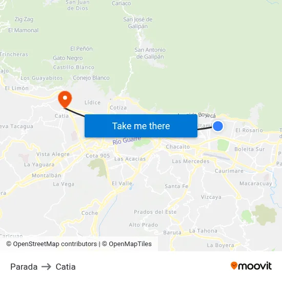 Parada to Catia map
