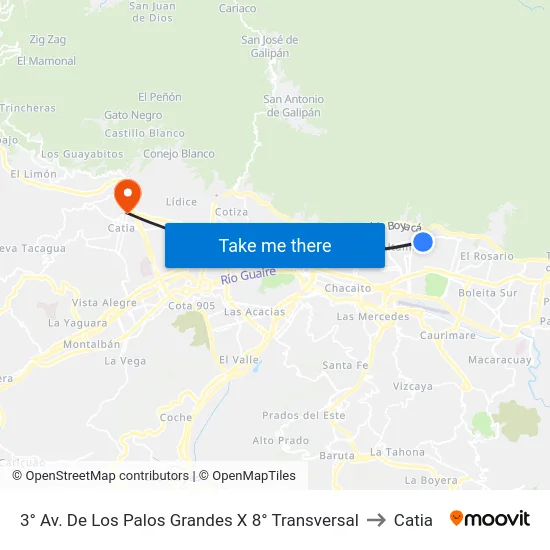 3° Av. De Los Palos Grandes X 8° Transversal to Catia map