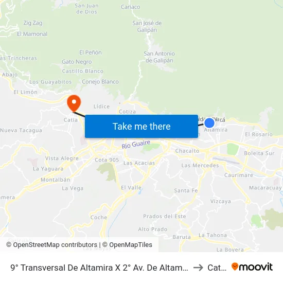 9° Transversal De Altamira X 2° Av. De Altamira to Catia map