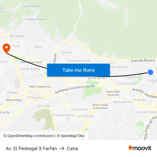 Av. El Pedregal X Farfán to Catia map