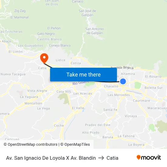 Av. San Ignacio De Loyola X Av. Blandín to Catia map
