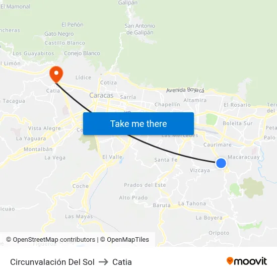Circunvalación Del Sol to Catia map
