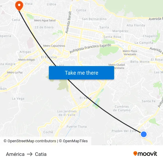 América to Catia map