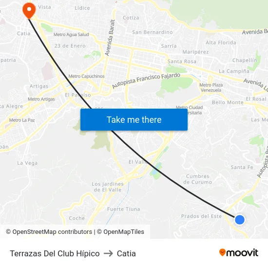 Terrazas Del Club Hípico to Catia map