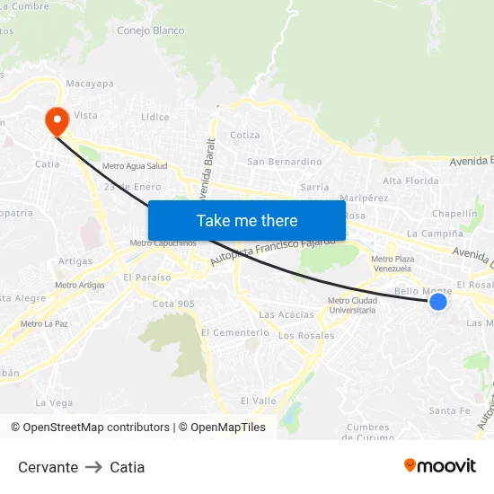Cervante to Catia map