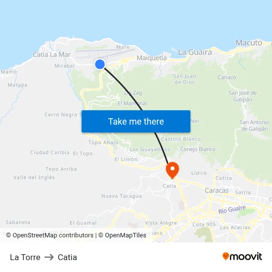 La Torre to Catia map