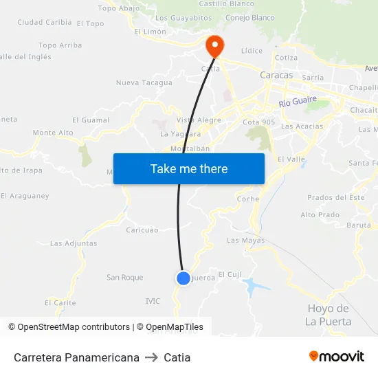 Carretera Panamericana to Catia map