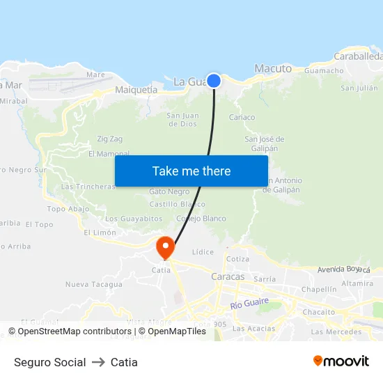 Seguro Social to Catia map