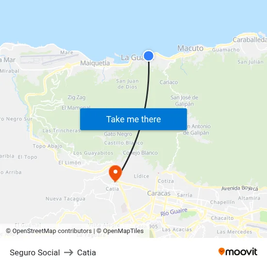 Seguro Social to Catia map