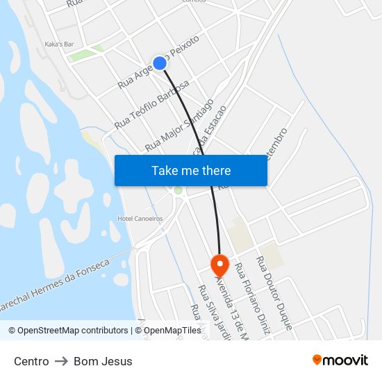 Centro to Bom Jesus map