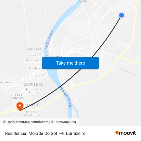 Residencial Morada Do Sol to Buritizeiro map