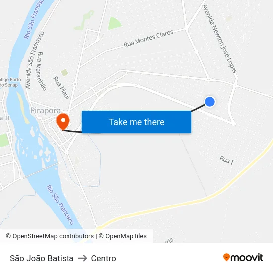 São João Batista to Centro map