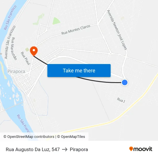 Rua Augusto Da Luz, 547 to Pirapora map