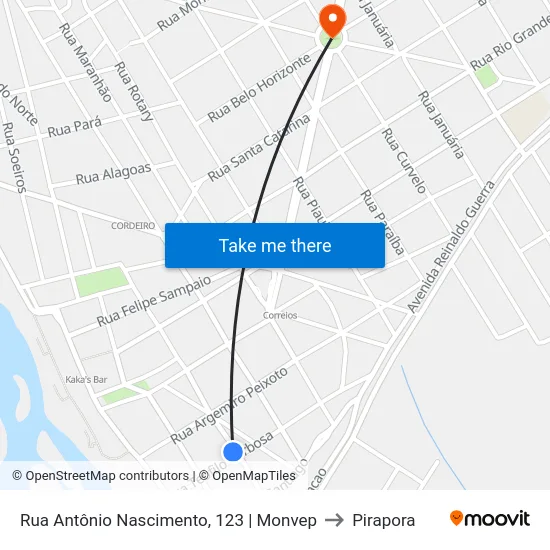 Rua Antônio Nascimento, 123 | Monvep to Pirapora map