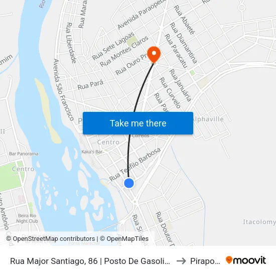 Rua Major Santiago, 86 | Posto De Gasolina to Pirapora map