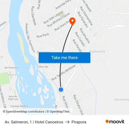 Av. Salmeron, 1 | Hotel Canoeiros to Pirapora map