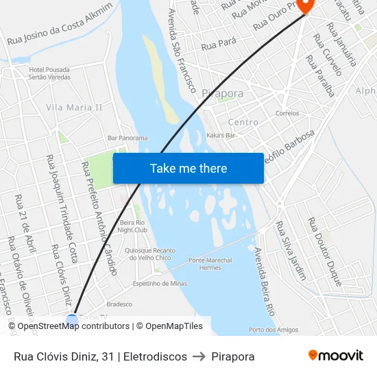 Rua Clóvis Diniz, 31 | Eletrodiscos to Pirapora map