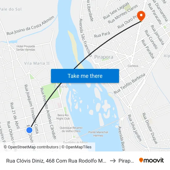 Rua Clóvis Diniz, 468 Com Rua Rodolfo Mallard to Pirapora map