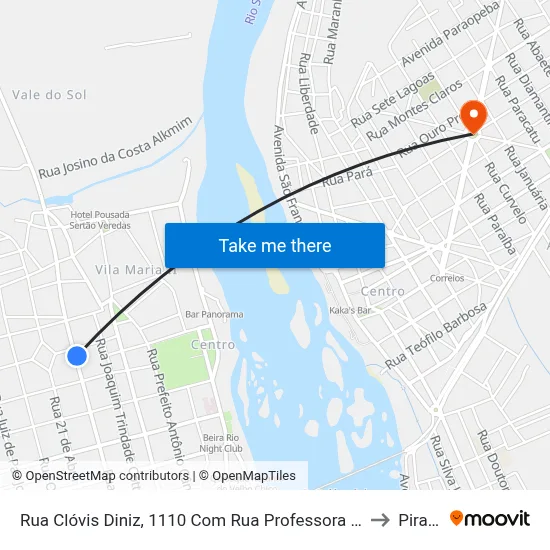 Rua Clóvis Diniz, 1110 Com Rua Professora Anísia Saliba Cordeiro to Pirapora map