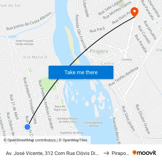Av. José Vicente, 312 Com Rua Clóvis Diniz to Pirapora map