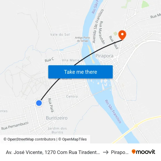 Av. José Vicente, 1270 Com Rua Tiradentes to Pirapora map