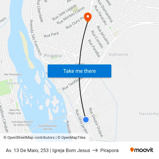 Av. 13 De Maio, 253 | Igreja Bom Jesus to Pirapora map