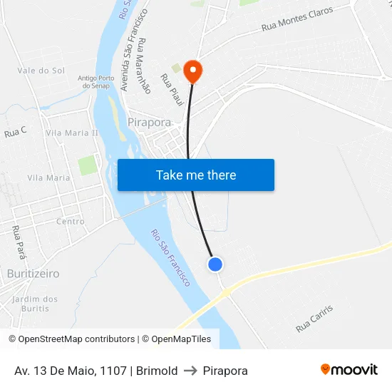 Av. 13 De Maio, 1107 | Brimold to Pirapora map