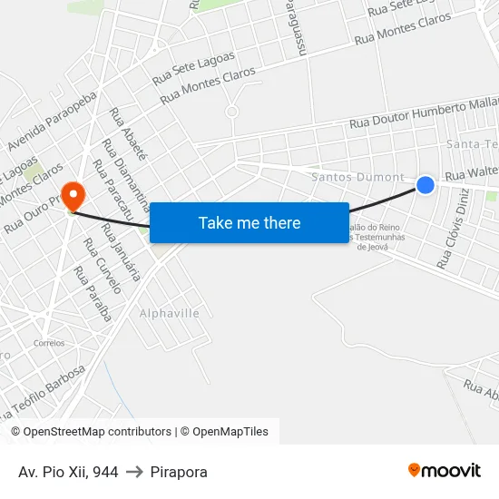 Av. Pio Xii, 944 to Pirapora map