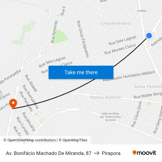 Av. Bonifácio Machado De Miranda, 87 to Pirapora map
