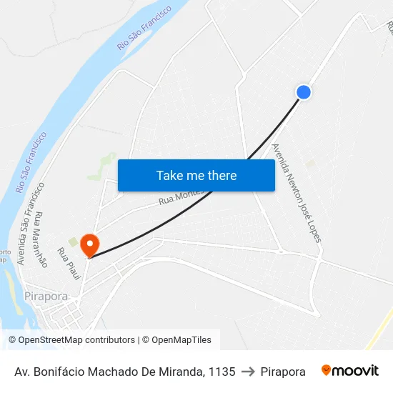 Av. Bonifácio Machado De Miranda, 1135 to Pirapora map