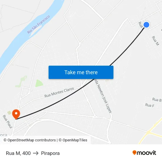 Rua M, 400 to Pirapora map