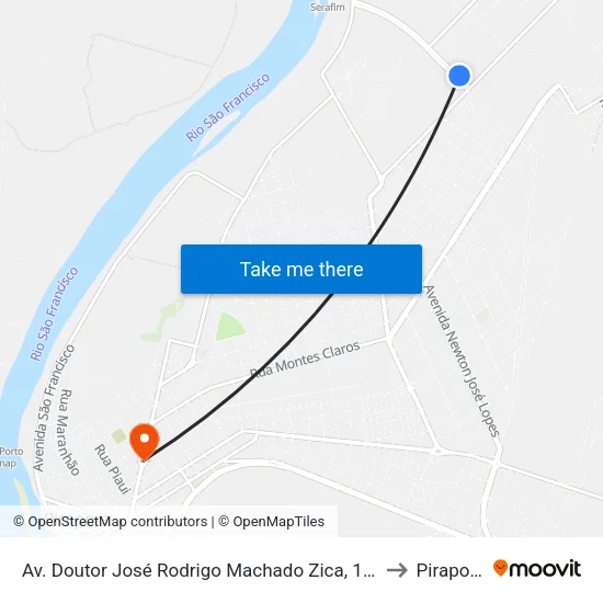 Av. Doutor José Rodrigo Machado Zica, 126 to Pirapora map