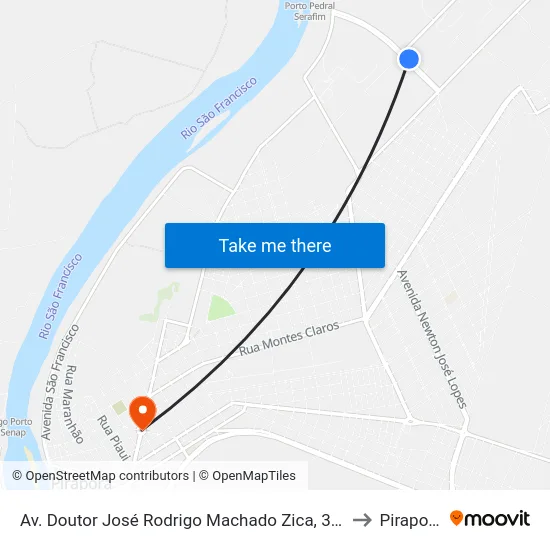 Av. Doutor José Rodrigo Machado Zica, 384 to Pirapora map