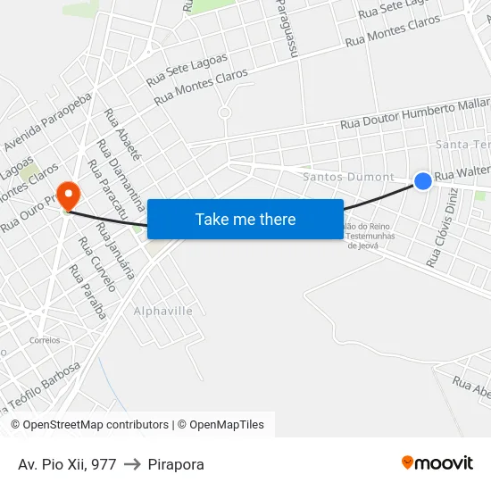 Av. Pio Xii, 977 to Pirapora map