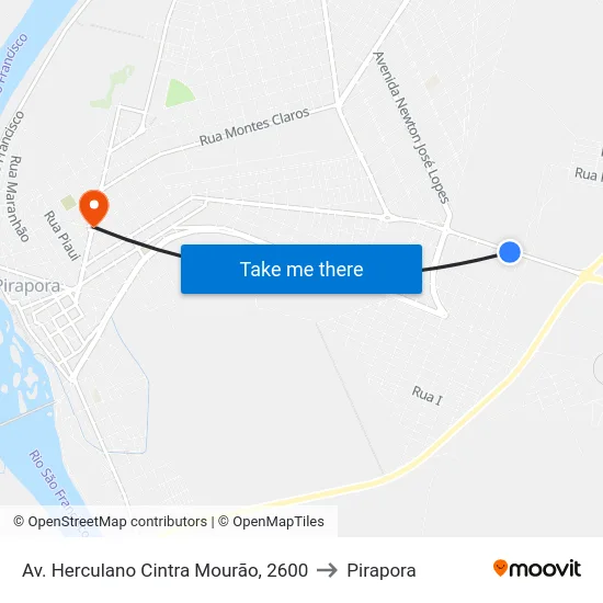 Av. Herculano Cintra Mourão, 2600 to Pirapora map
