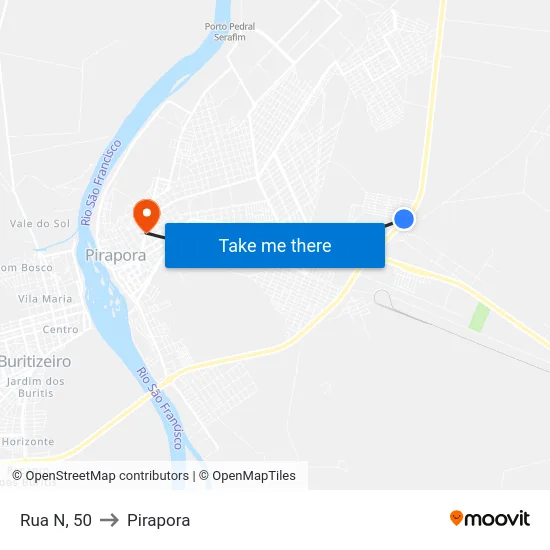 Rua N, 50 to Pirapora map