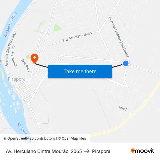 Av. Herculano Cintra Mourão, 2065 to Pirapora map