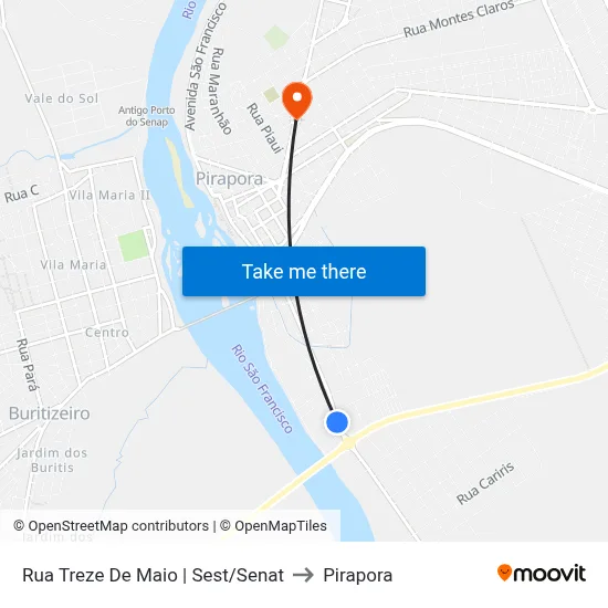 Rua Treze De Maio | Sest/Senat to Pirapora map