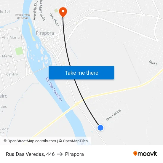 Rua Das Veredas, 446 to Pirapora map